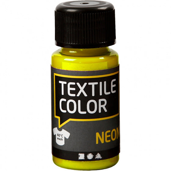 Textile Color Dekkende Textielverf - Neon Geel, 50ml