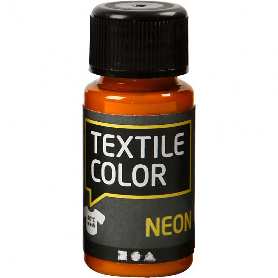 Textile Color Dekkende Textielverf - Neon Oranje, 50ml