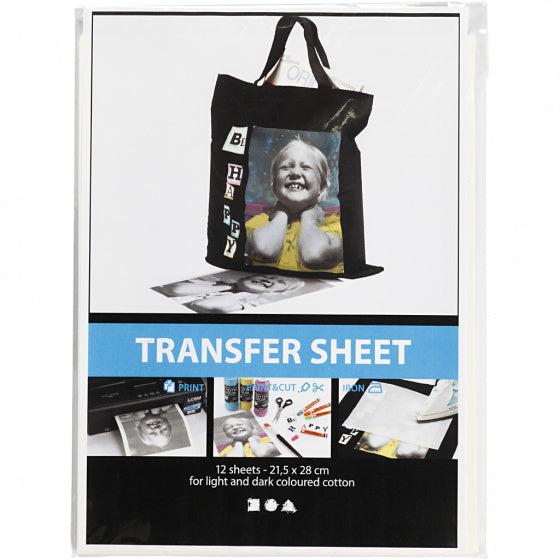 transfervellen light & dark 21,5 x 28 cm wit 12 stuks