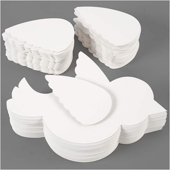 knutselset Birds 25 cm karton wit 100 stuks