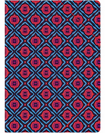 elastomap meisjes 22 x 31 cm karton blauw/rood