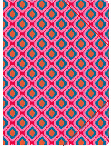 elastomap meisjes 22 x 31 cm karton roze/blauw