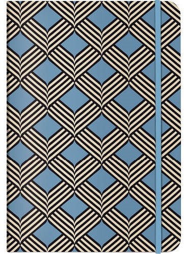 notitieboekje A5 zigzag karton/papier blauw/zwart/wit