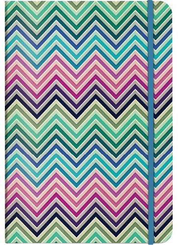notitieboekje A5 zigzag karton/papier roze/blauw