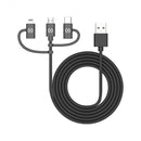 datakabel 3-in-1 micro-USB + MFI + USB-C 100 cm zwart
