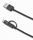 oplaadkabel Micro USB / USB-C 100 cm zwart