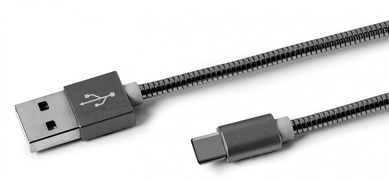 oplaadkabel USB-C 100 cm nylon zwart