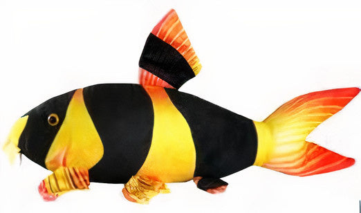 knuffel Clown Pleco 30 cm pluche oranje/zwart