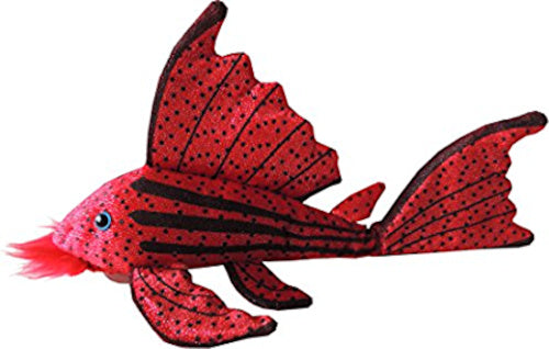 knuffelvis Crimson junior 30 x 18 cm pluche rood