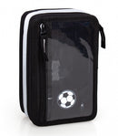 etui jongens 20 x 13 cm polyester zwart/wit 9-delig