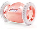 alarmklok op wielen 13,5 x 9 x 9 cm roze