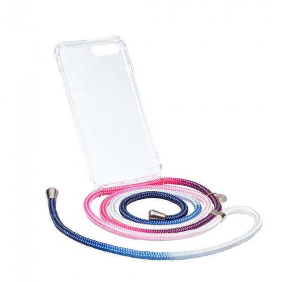telefoonhoesje & koord Axento Samsung S9 blauw/roze