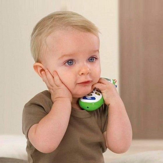 vibrerende babytelefoon Fotohandy 13 cm junior wit/groen