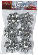 cadeauversiering 7 cm zilver 6 stuks