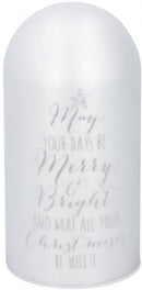 kerstdecoratie met LED 9x18 cm glas wit