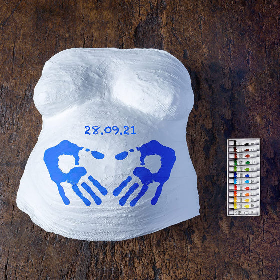 gipsafdruk 3D zwangere buik dames wit 16-delig
