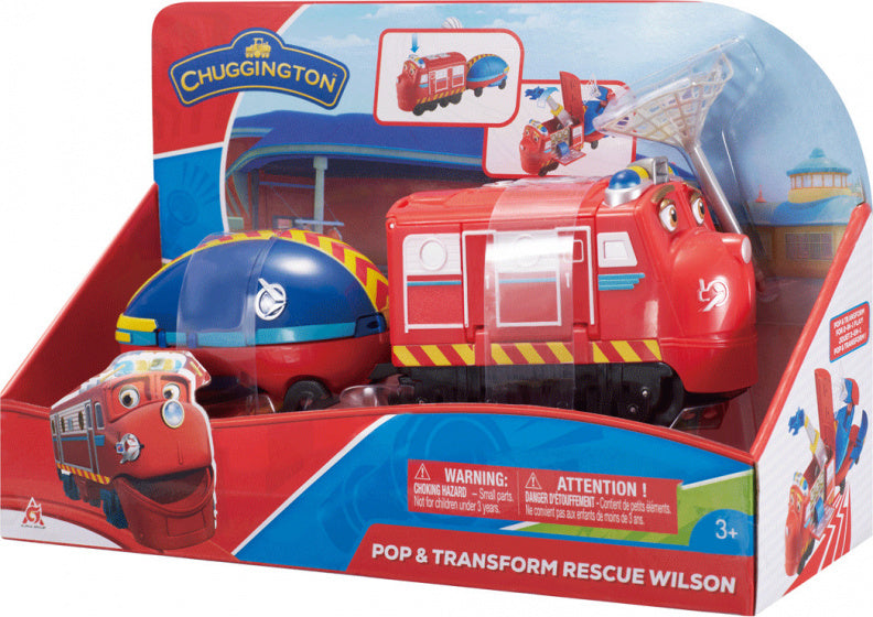 trein Pop & Transform Rescue 22,9 cm rood/blauw