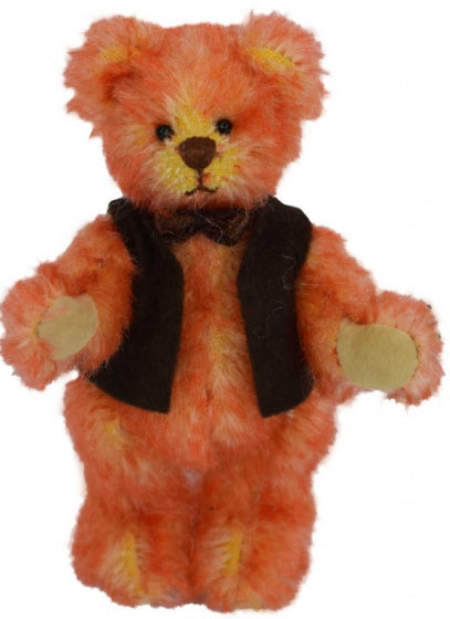 knuffel Miniatuur Dietrich 10 cm pluche bruin/oranje