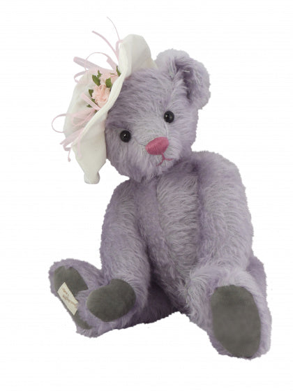 knuffelbeer Chloe meisjes 35 cm pluche grijs/voilet