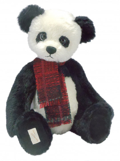 knuffelbeer Panda Shan Shan 35 cm pluche zwart/wit