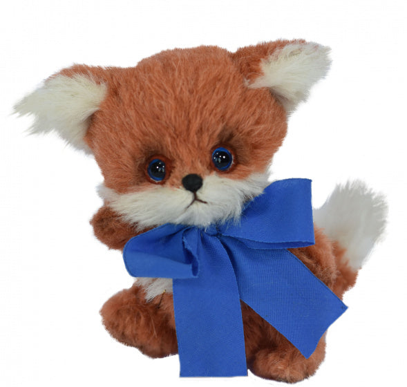 knuffelvos Mika junior 15 cm pluche wit/bruin