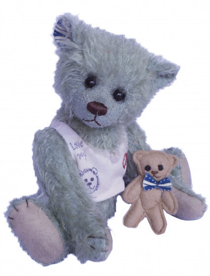 knuffelbeer Teddy Basti junior 22 cm pluche ijsblauw