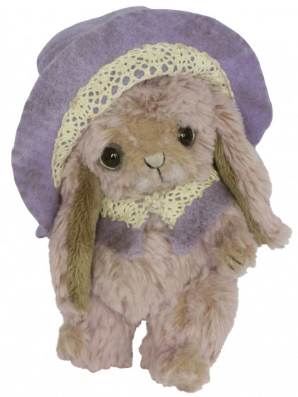 knuffelkonijn Zaya junior 13 cm pluche beige/lila