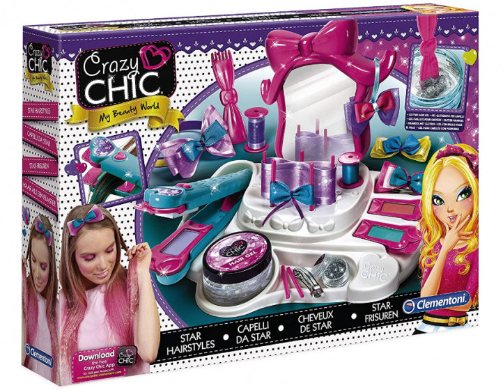 kappersset Crazy Chic meisjes textiel roze 5-delig