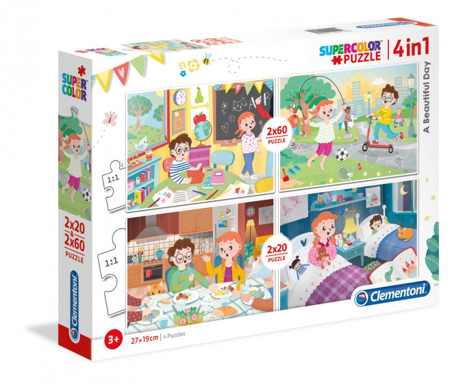 Legpuzzel 4-in-1 A Beautiful Day 2x20/2x60 stukjes