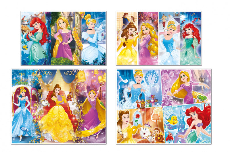 Clementoni 4 Disney Princess Puzzels 20/60/100/180 Stukjes