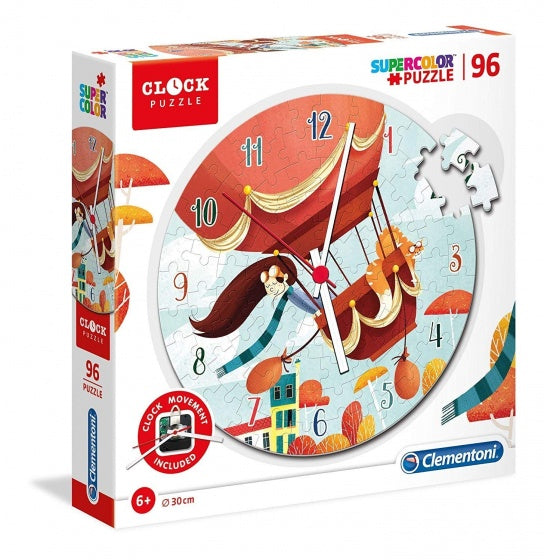 legpuzzel klok Luchtballon 30 cm junior 96 stukjes