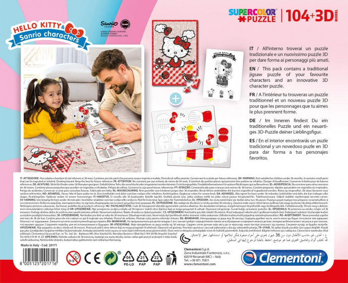 legpuzzel met 3D-model Hello Kitty junior 104 stukjes