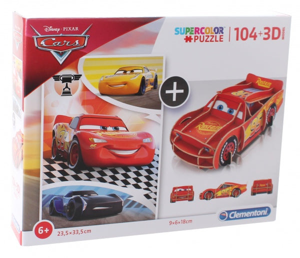 legpuzzel met bouwpakket Cars 104 stukjes