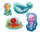 mini-legpuzzels Sea Life junior karton blauw 4-delig