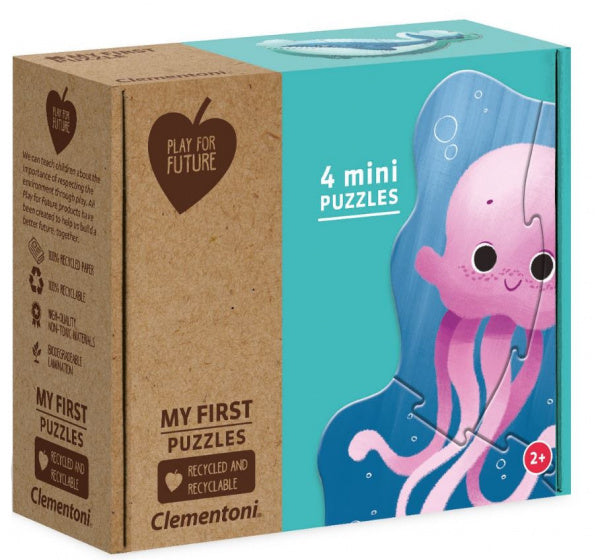 mini-legpuzzels Sea Life junior karton blauw 4-delig
