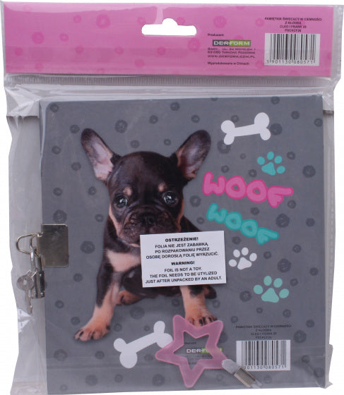 dagboek junior 17 x 16 cm papier grijs/turquoise