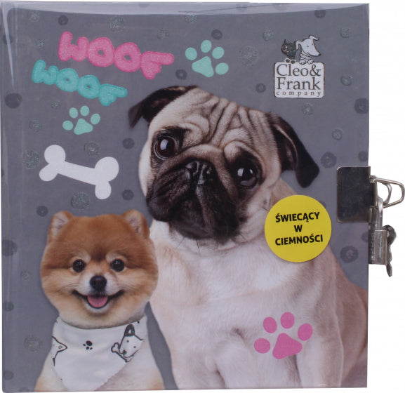 dagboek junior 17 x 16 cm papier grijs/turquoise