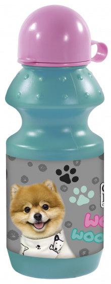 drinkfles junior 330 ml 6 x 18 cm lichtblauw/roze