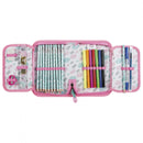 etui meisjes 20 x 13 cm lichtblauw/roze 25-delig