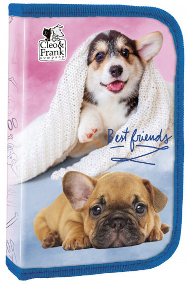 etui meisjes 20 x 13 cm roze/lichtblauw 25-delig