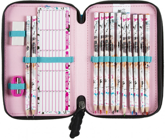 etui meisjes 21 x 12 cm polyester 28-delig