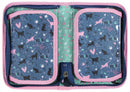 etui meisjes 21 x 12 cm polyester blauw/roze