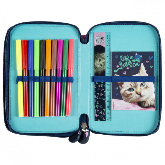 etui Woof 21 x 12 cm polyester blauw 28-delig