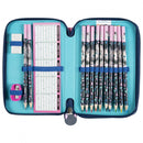 etui Woof 21 x 12 cm polyester blauw 28-delig