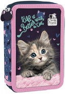 etui Woof 21 x 12 cm polyester blauw 28-delig