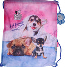 gymtas meisjes 42 x 34 cm polyester roze/blauw