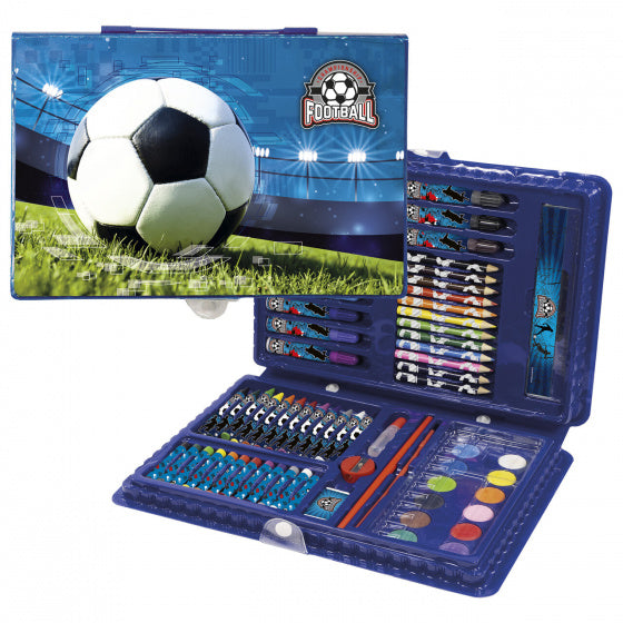 kleurset Football jongens 31 x 21,5 cm blauw 68-delig