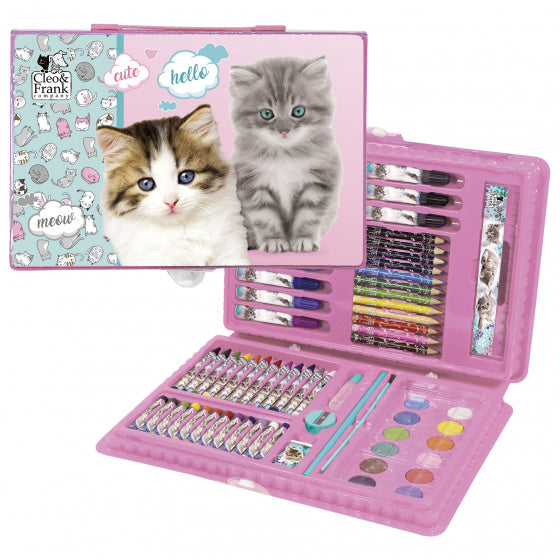 kleurset katjes meisjes 31 x 21,5 roze 68-delig