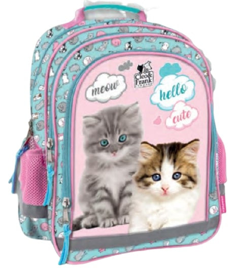 rugzak meisjes 19 liter polyester blauw/roze