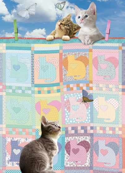 legpuzzel Quilted Kittens karton 500 stukjes